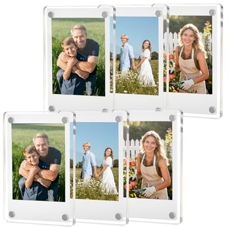 HOUSE DAY Magnet Bilderrahmen,6 X 9 cm Kühlschrankmagnet | Acryl Magnetische Bilderrahmen,Fotomagnete Selbst Gestalten füR Familie Freunde Kühlschrank Hochzeiten,6 Stück