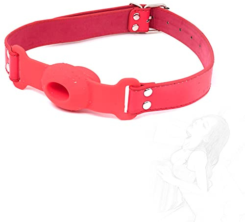 BFLaiCai Mordaza Con Orificio For La Boca, Mordaza Con Boca Abierta, Separador De Boca, Tapón Bucal, Mordaza De Bola, Juego De Rol, Fetiche, Ataduras, Juguete Sexual BDSM Bondage Extremo