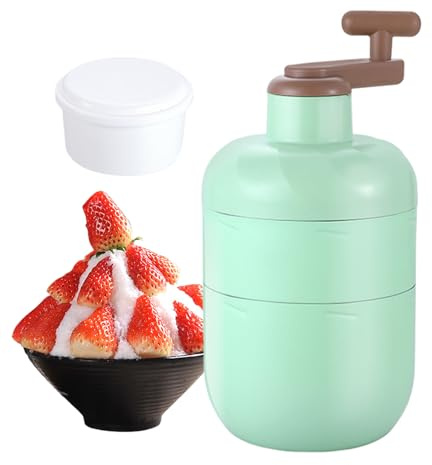 Générique Broyeur à Glace | Broyeur à Glace avec Manivelle Manuelle | Appareil à Portable en Acier Inoxydable | pour Maison Cuisine Pique Nique Extérieur Préparation De Boissons Et Cocktails