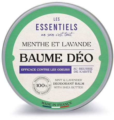 LES ESSENTIELS Bio-Deocreme Minze & Lavendel - Deo für Frauen & Männer, COSMOS Organic zertifiziert, Natürlich Vegan ohne Aluminium, Deodorant mit Sheabutter, Babassu & Jojoba, Made in France, 50g