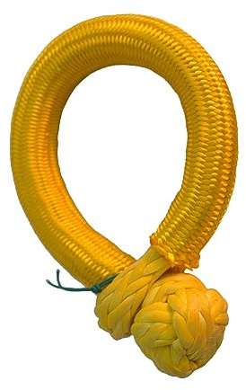 Câble de treuil synthétique, Manilles de treuil ATV jaunes 10mm * 80mm, manille souple synthétique for la récupération de camion ATV UTV SUV 4X4