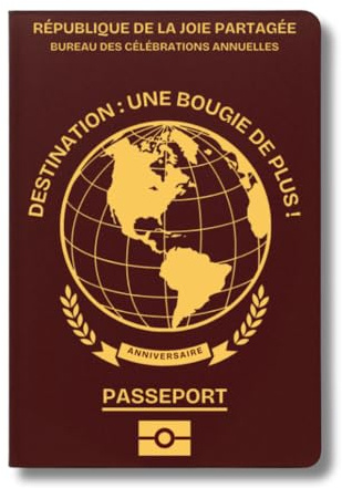 Passeport Anniversaire, Livre d'Or Humoristique à Remplir