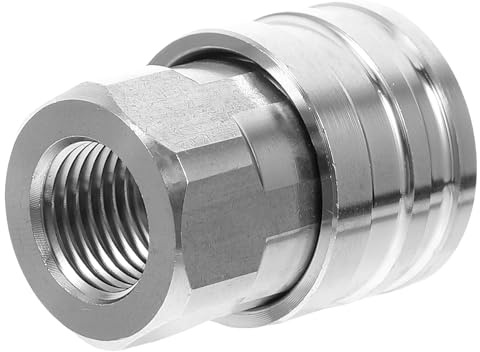 Ciieeo Adaptador de Conector Rápido Hembra 1/4 Rosca para Hidrolavadora, Boquilla de Pulverización Acero Inoxidable, Accesorio para Manguera de Jardín Alta Presión 5000psi