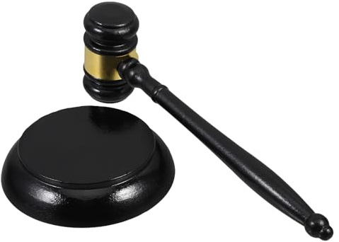 PACKOVE Marteau de Juge en Bois Massif, Marteau de Cour pour Vente aux Enchères, Maillet Sonore Professionnel, Outil de Tribunal Multifonctionnel, 1 Pièce