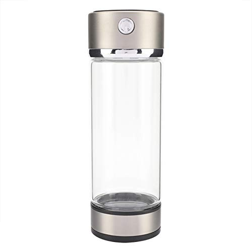 Haofy Botella de Vidrio con Filtro Purificador de Agua de Hidrógeno USB para Alta Concentración 0,6-1,3 Ppm en 3 Minutos, Taza Ionizadora Portátil para un Estilo de Vida Saludable, Hecha de Vidrio con