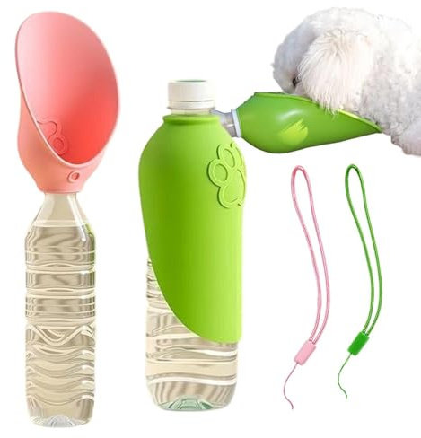 Botella De Agua Para Perros Vaso Hidratación Plegable Antifugas 2 Piezas | Botella Agua Portátil Y Bebedero Para Perros Jardín Patio Viajes Senderismo Camping Autocaravana Playa Animales Pequeños