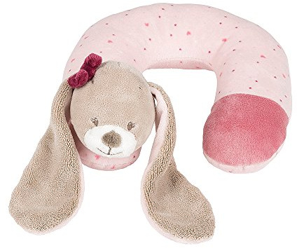 Nattou Nackenkissen Hase Nina, Für Babys ab der Geburt, Nina, Jade und Lili, Beige/Rosa