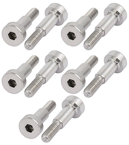 Sourcingmap 10pcs 304 Stainless Steel Hex Socket Shoulder Bolt 5mm Shoulder Dia 10mm Shoulder Length M4 Thread