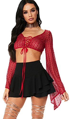 Red Olives® Womens Ladies Layered Ruffled Frill Skorts High Waisted Mini Party Skirt Shorts UK 6-14 (14, Black)