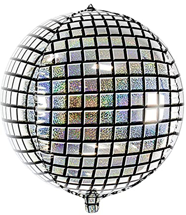 PARTYDECO Palloncino in alluminio, palla da discoteca, 40 cm, colore: argento/grigio, taglia unica