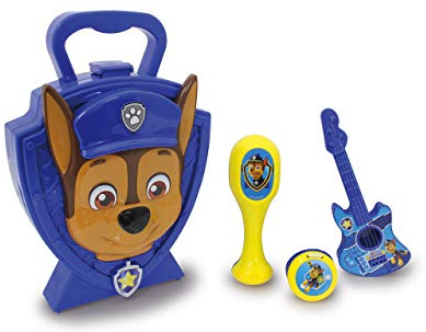 JAMARA 410102 Koffer PAW Patrol Chase-4-Teiliges Musik-Spieleset, Rhytmusgefühl spielerisch erlernen, Stabiler und handlicher Tragekoffer mit Musikinstrumenten, Kindgerechte Handhabung, blau