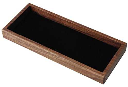 aufodara Stiftablage Holz Stiftschale Münztablett Schreibtischablage Briefpapier Aufbewahrungsbox für Mitarbeiter, Kunden und Geschäftspartner, Geschenk (Braun/Nussbaum Holz)