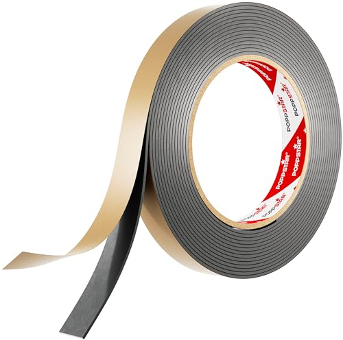 POPPSTAR doppelseitiges Butyl Klebeband (5m x 15mm x 1,6mm) Dichtband selbstklebend schwarz