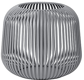 blomus Laterne LITO | Farbe Steel Gray | Größe S | Stahl pulverbeschichtet | L 20 x B 20 x H 17 cm | schöner Lichteffekt | tolle Dekoration | robuste Verarbeitung