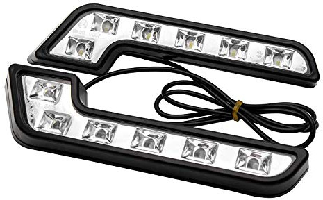 Riloer 6led Car Drl Daytime Running Light Headlight Dc 12v, Car Daytime Running Light, Waterproof 12v Driving Head Lights White, Super Bright For Truck Tractor Boat Suv Atv(2PCS)