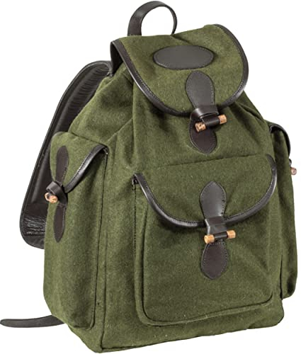 K&S Outdoors Lodenrucksack Grün Fichtengrün Jagdrucksack Loden Wanderrucksack 15L mit lautlosen Verschlüssen