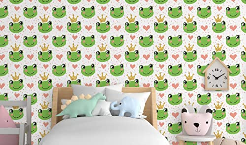 Myphotostation Nursery Removable Peel and Stick Wallpaper Kids Room Wallpaper Cute Frog Wallpaper W 20 x H 124