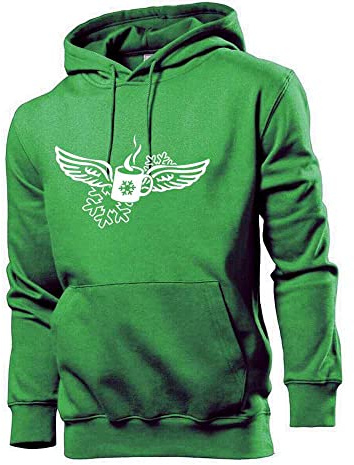 Generisch Tasse à vin chaud avec ailes d'ange pour homme, vert, L