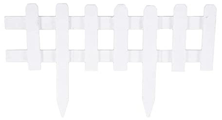 Bordures en Bois Clôture de Jardin, Bordure Mobile Blanche Connectable Décor Clôtures de Bordure de Jardin Décoratives, pour Parterre de Fleurs Barrière pour Animaux de Compagnie Patio,4pcs,100×40cm