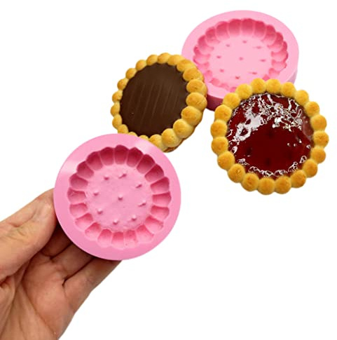 Tartlets cookie mold bundle of 2 molds cookie tart silicone mold wax melt mold candle dessert mold NS068