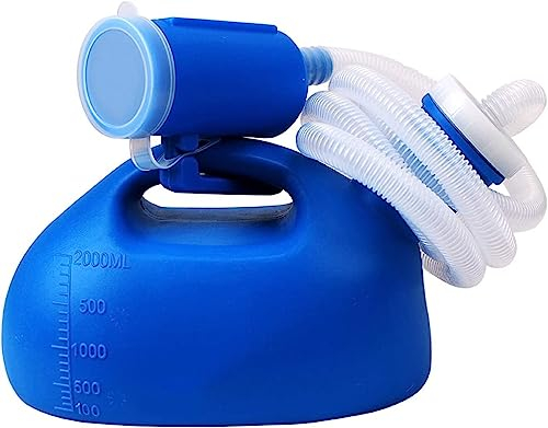 Männliche Urinalflasche, Camping-Toilette, Urinflasche, Urinflaschen for Männer, tragbare Töpfchen-Pipi-Flasche 2000 ml for Herren-Urinal, Zuhause, Camping, Auto, Reisen, mit 1,6 m langem Schlauch