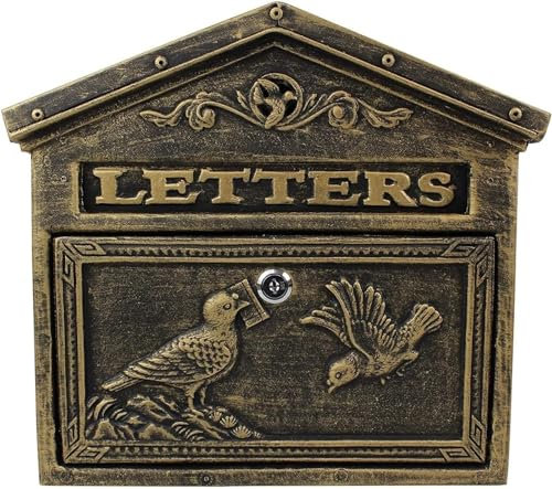 An der Wand montierter, mittelgroßer Briefkasten, Metalldekor, Blech, Briefkastenhalter, Außendekoration for Aufhängen for ein rustikales Haus mit geprägtem Schriftzug und Briefsortierer ( Color : B )