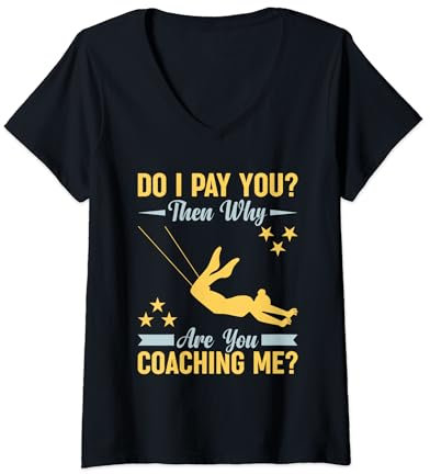 Trapez Lover Stuff Trapez Künstlerhandschuhe Trapez Akrobat T-Shirt mit V-Ausschnitt