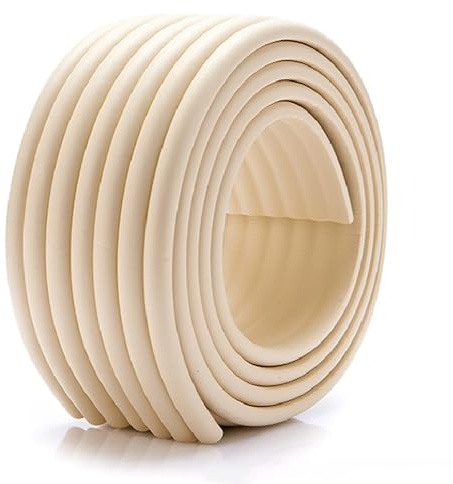 Csirnto Kantenschutz | 0,8cm Extrabreiter Schaumstoff-Kantenschutz | Selbstklebendes Band | Bisphenol A Frei | für Türen Betten Stühle Schreibtische | Beige
