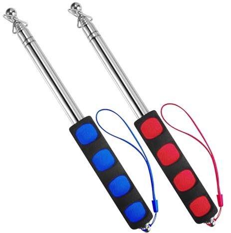 Astas Bandera Telescópicas,2 Pcs Palo Bandera Extensible Mastil Bandera Poste Telescópico Portátil Mástil de Bandera Telescópico Asta de Bandera Telescópica,para Guía Turística Camping Viajes