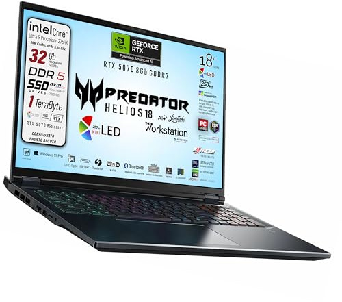 Acer Predator Helios 18Ai Portatile Gaming, Limited edition Nvidia Rtx 5070