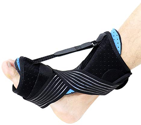 ISTOVO Plantarfasziitis Nachtschiene für Plantarfasziitis Einstellbare Plantarfasziitisschiene mit Massageball und Verband