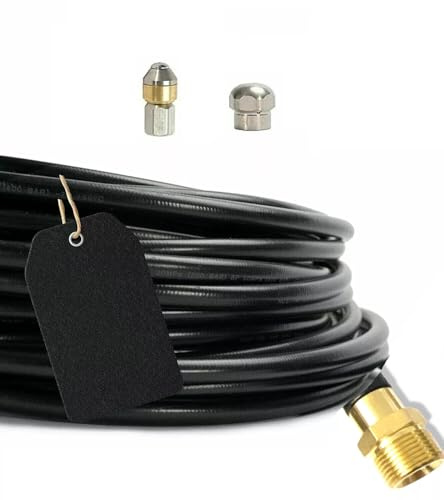M&M Smartek Rohrreinigungsschlauch M22 AG/1/8 AG mit 3 Düsen (Rotierende & starre Düse, 5 Meter)