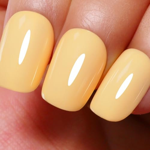 Ozzeal Gel Polish, 0.5 Fl Oz Butter Yellow Gel Nail Polish Spring Summer Soak off LED UV Art Starter Manicure Salon DIY