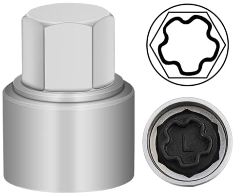 JEUCLEL L Wheel Locking Nut Key Compatible with Audi Series, (Socket OD 27mm - ID 25mm), Wheel Lock Nut Socket Adapter, Wheel Anti-Theft Lug Nut Removal Tool, Anti-Theft Screw Remover