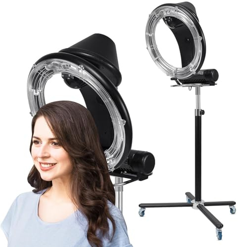Secador Pelo Pie Profesional Con Pantalla Lcd, Secador Pelo Montaje En Pared Orbital 1200 W, Procesador Color Para Spa Peluquería Calentador Placas, Procesador Ajustable Para Barberías,Vertical