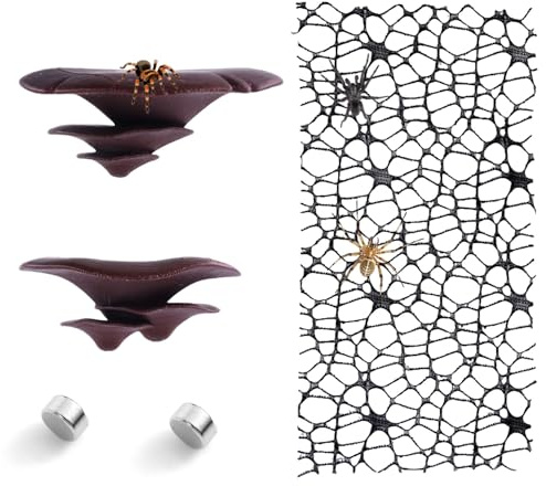 BOXOB 5pcs Accessoires pour araignées Sauteuses, Champignons, Toiles Sauteuses avec Aimant pour Araignées Mantes Religieuses Araignées-Loups et Autres Animaux de Compagnie
