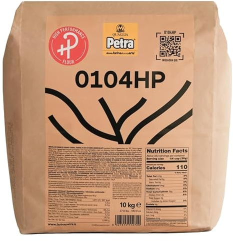 2,5 Kg Petra 0104HP Farina di grano tenero 00 con farina di Farro e grits di Ceci Germogliati – per Pane, Pizza, Focacce e Lievitati – Fonte di Proteine, Alta Digeribilità