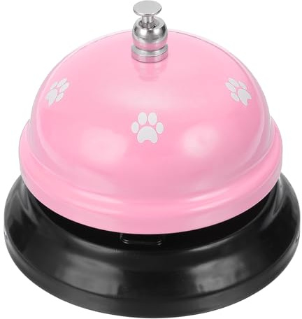 QUARKZMAN Timbre De Servicio De Mesa, Timbre De Metal para Cena De 2.95 Pulgadas para Áreas De Recepción De Hotel Restaurante Y Eventos De Boda, Color Rosa Claro