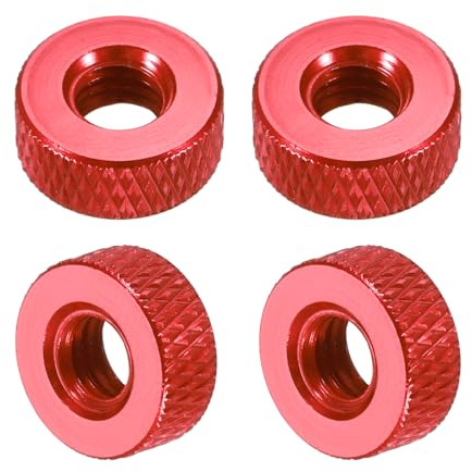 QUARKZMAN Aluminiumlegierung Rändelmuttern M6x12x5mm 4 Stück Weinrot | Befestigung Rändelmutter Metall Griffmutter Gewindeadapter für Elektronisch Geräte Industrie Maschine Baugruppe