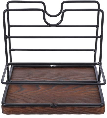 NIYANGLE Porte-Serviettes de Table avec Distributeur de sel et de Poivre - Rangement Rustique pour Serviettes - Porte-essuie-Tout sur Pied pour la décoration de la Table de Cuisine et de Salle à