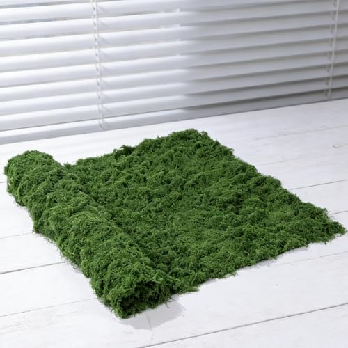 EYUNSTAR Artificial Moss Mat (39 x 78), Large Fake Moss Sheet for Crafts & Planters, Realistic Green Moss Roll Capable of Creating Seamless Moss Walls, Table Runners, Fairy Gardens & Wedding Decor
