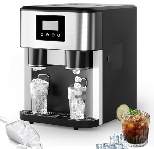 GYKOZY Máquina de Hielo picado con Ciclo rápido de 8-9 Minutos, depósito de 0,6 L, Aislamiento de Espuma de Alta Densidad, alertas de depósito de Hielo Lleno y de Agua Baja