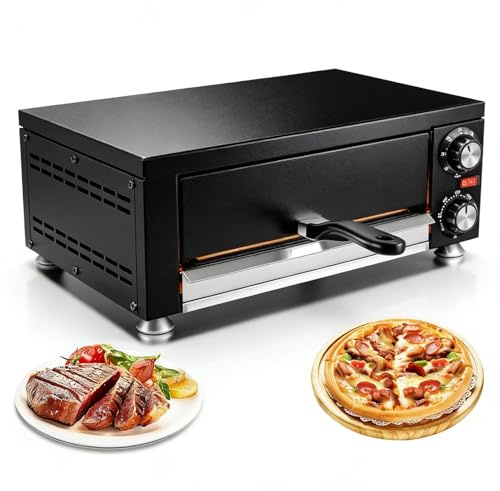 Forno Elettrico Per Pizza Commerciale Da 1100w, Macchina Per Fare La Pizza Con Temperatura Regolabile E Timer Di 60 Minuti Per Ristorante, Casa, Panetteria