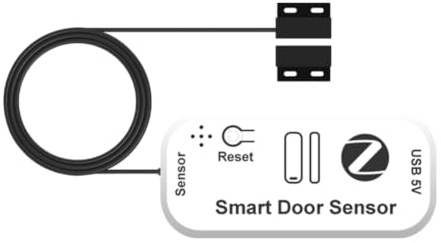 Aundhegrtt Télécommande D'Ouvre-Porte de Garage Intelligente avec Contact de Porte Filaire de 5 M, Capteur de Porte Intelligent Tuya, Contrôle par Application, Version Zigbee.