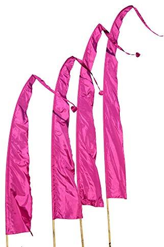 DEKOVALENZ - Balifahne SANUR, Stoff ohne Stange, versch. Farben+Längen, Fahnenlänge:3 Meter, Farbe:Purpur