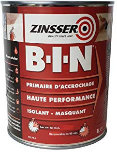 Primaire blanc d’accrochage, d’isolation et de blocage des taches, à base de résine shellac pigmentée en phase solvant (1L)