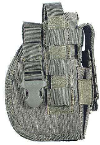 Gexgune Universal Tactical Gun fondina destra mano molle pistola fondina combattimento Airsoft vita cintura Fondina nero Tan verde multicam per la mano destra (Verde)