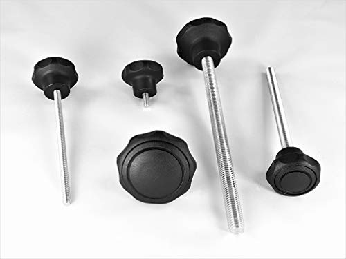 5 Stück Sterngriff Ø50mm M10 mit 45mm Edelstahl-Schraube