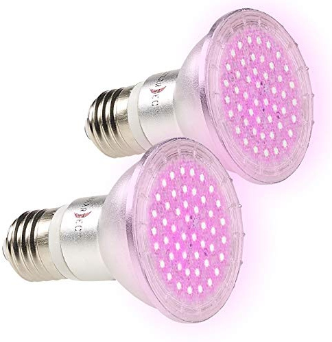 Lunartec Blumenlampe: 2er-Set LED-Pflanzenlampen mit je 48 LEDs, 50 Lumen, E27 (Blumenleuchte, Pflanzen-Lampen, Grow)
