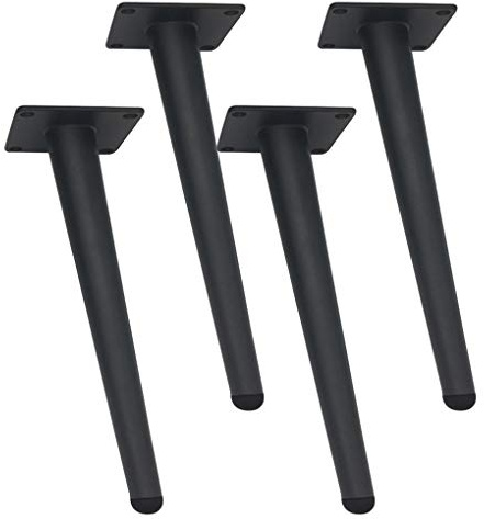 4 Stück Möbelfüße Eisen Schwarz Rostfreier Stahl Möbelfüsse Konisch Schräg Möbelbeine Metall Füße für Möbel für Kaffeetisch Fernsehschrank Sofa Lehrstuhl Schrank Badezimmerschrank(18cm)